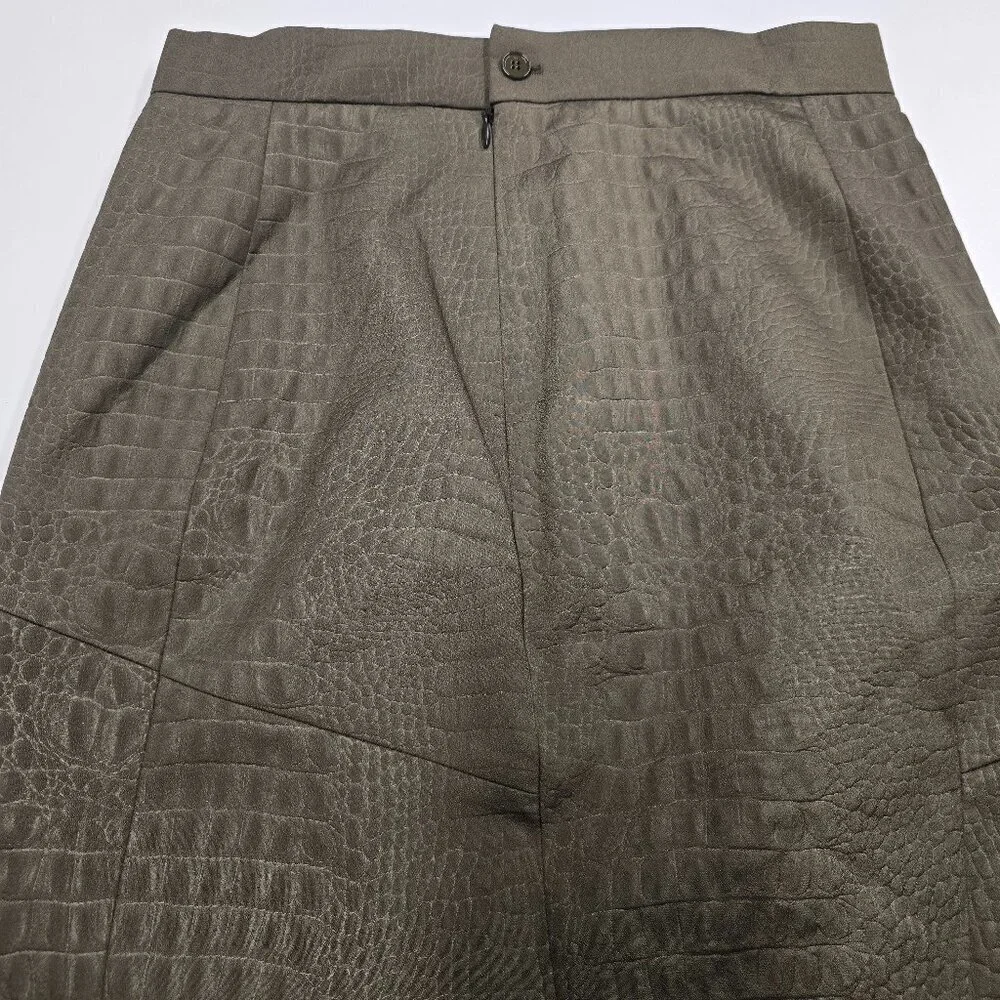 M MISSONI Green Knee Length Pencil Skirt with Animal Embossing